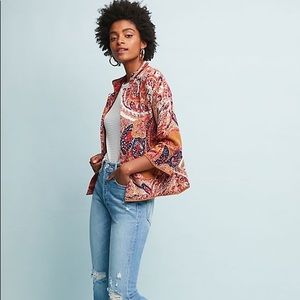 Anthropologie Moth Intarsia Sweater Blazer